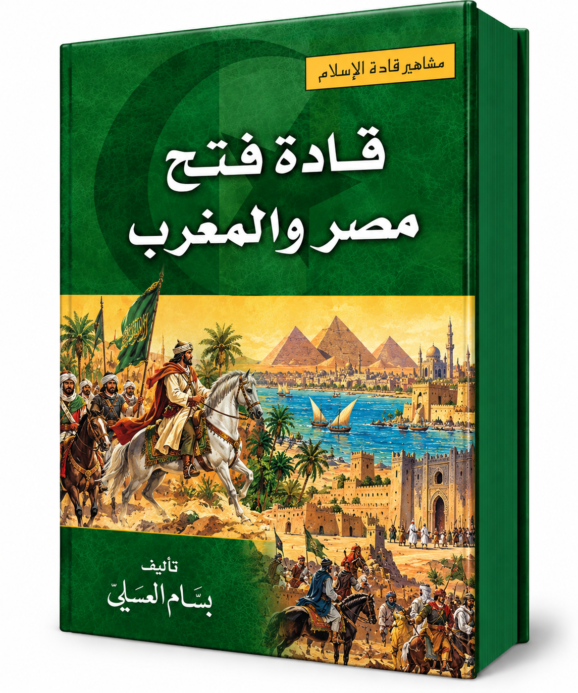 غلاف كتاب قادة فتح مصر والمغرب للمؤلف بسام العسيلي – دار النفائس 2012 – 608 صفحات – الفتوحات الإسلامية وتاريخ مصر والمغرب في الإمارات