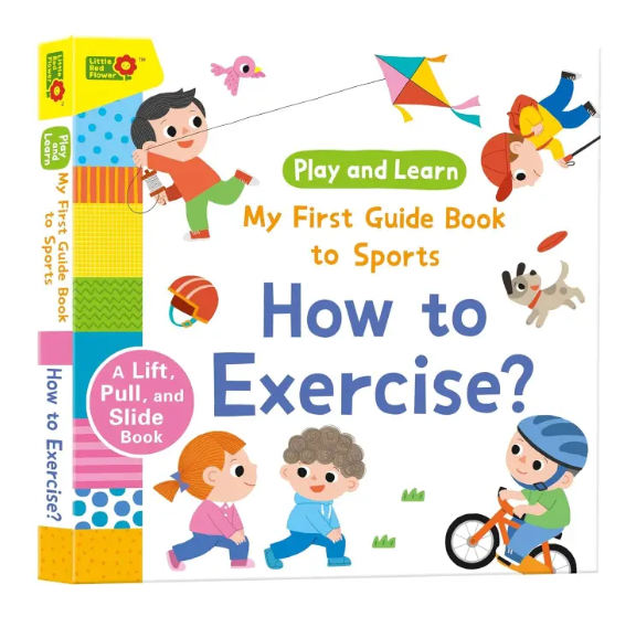 My First Guide Book to Sports How to Exercise by Little Red Flower – interactive children's educational sports book with flaps slides wheels and over 100 facts