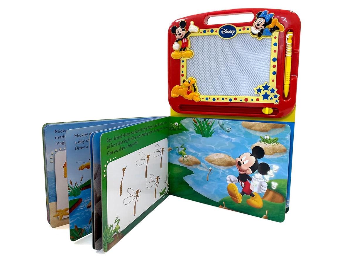 Disney Mickey Mouse Clubhouse Learning Series Read & Doodle by Phidal Books – reusable magnetic drawing and activity book for kids ages 3+