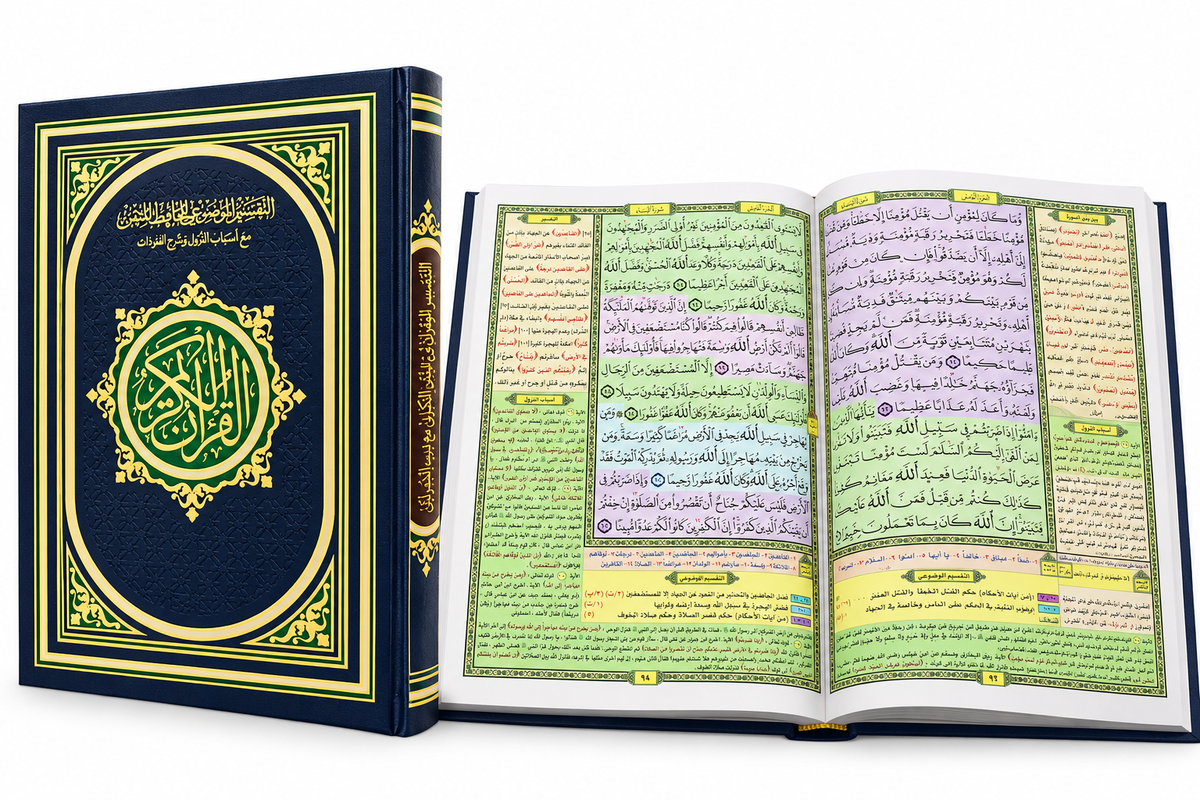 مصحف الحافظ المتقن الحجم العادي 24×17 سم مع التقسيم الموضوعي وأسباب النزول وشرح مفردات القرآن الكريم – الإمارات